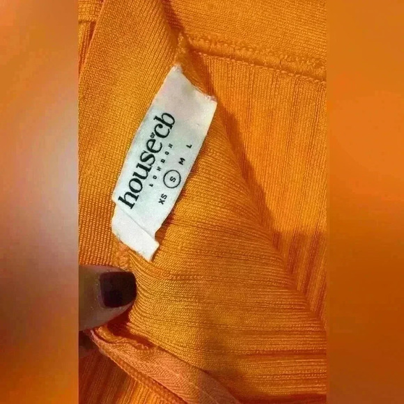 House of CB Orange Knit Shorts - Picture 4 of 4